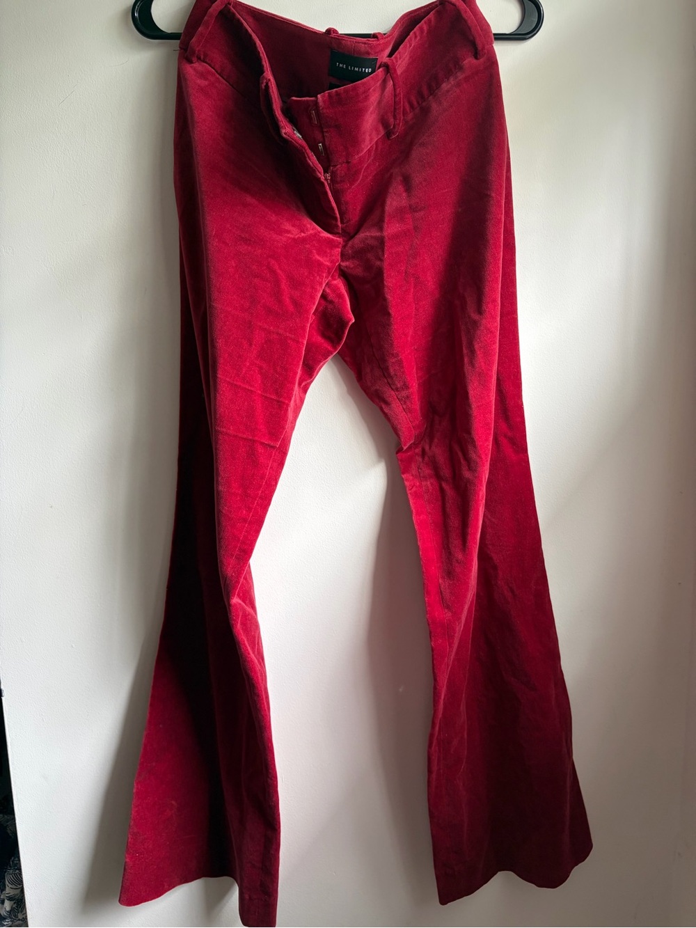 The Limited Drew Fit Dress Pants Women's 4 Velour Red Formal Straight Leg Career